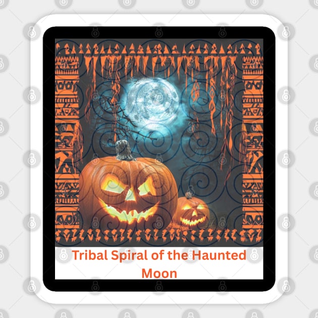 Tribal Spiral of the Haunted Moon – Hmong Ga Gue Glow Sticker by Pimcolle